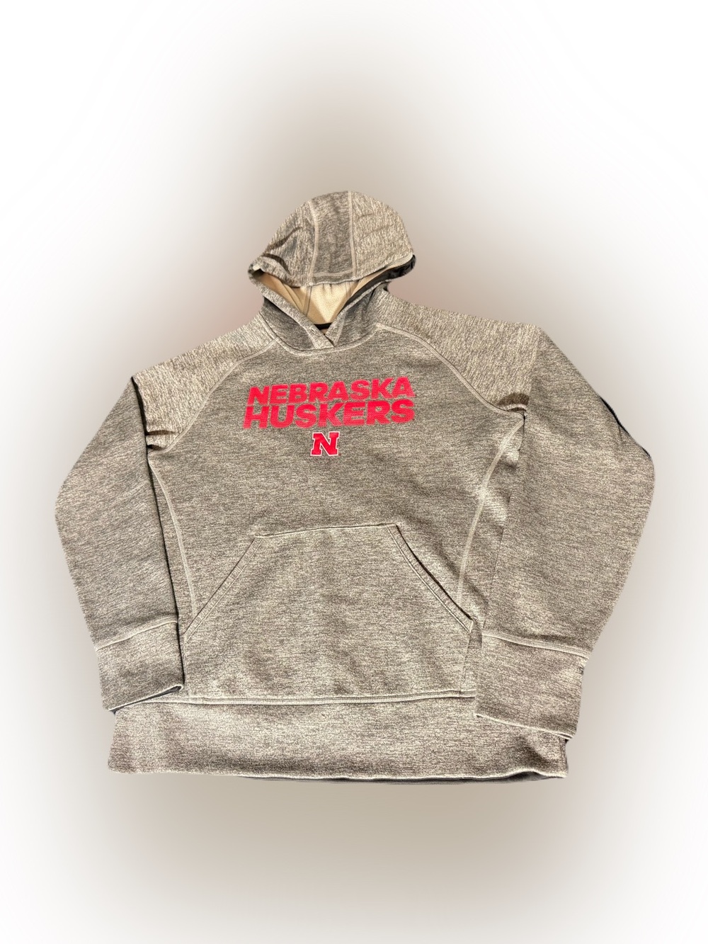 Nebraska Cornhuskers Youth 16-18 Gray Hoodie Big Red Husker Football Sweatshirt